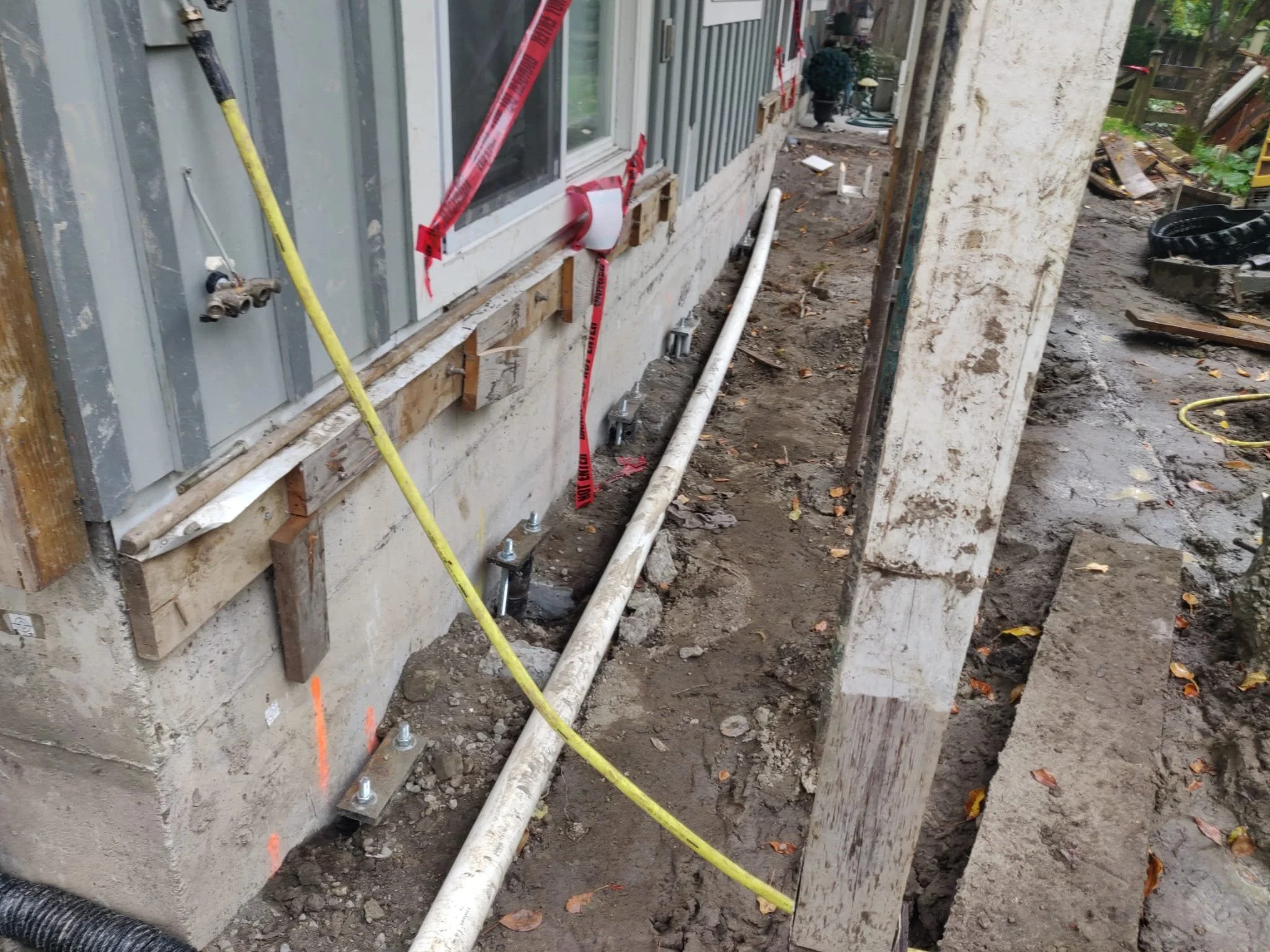 Piles installed, to support the building