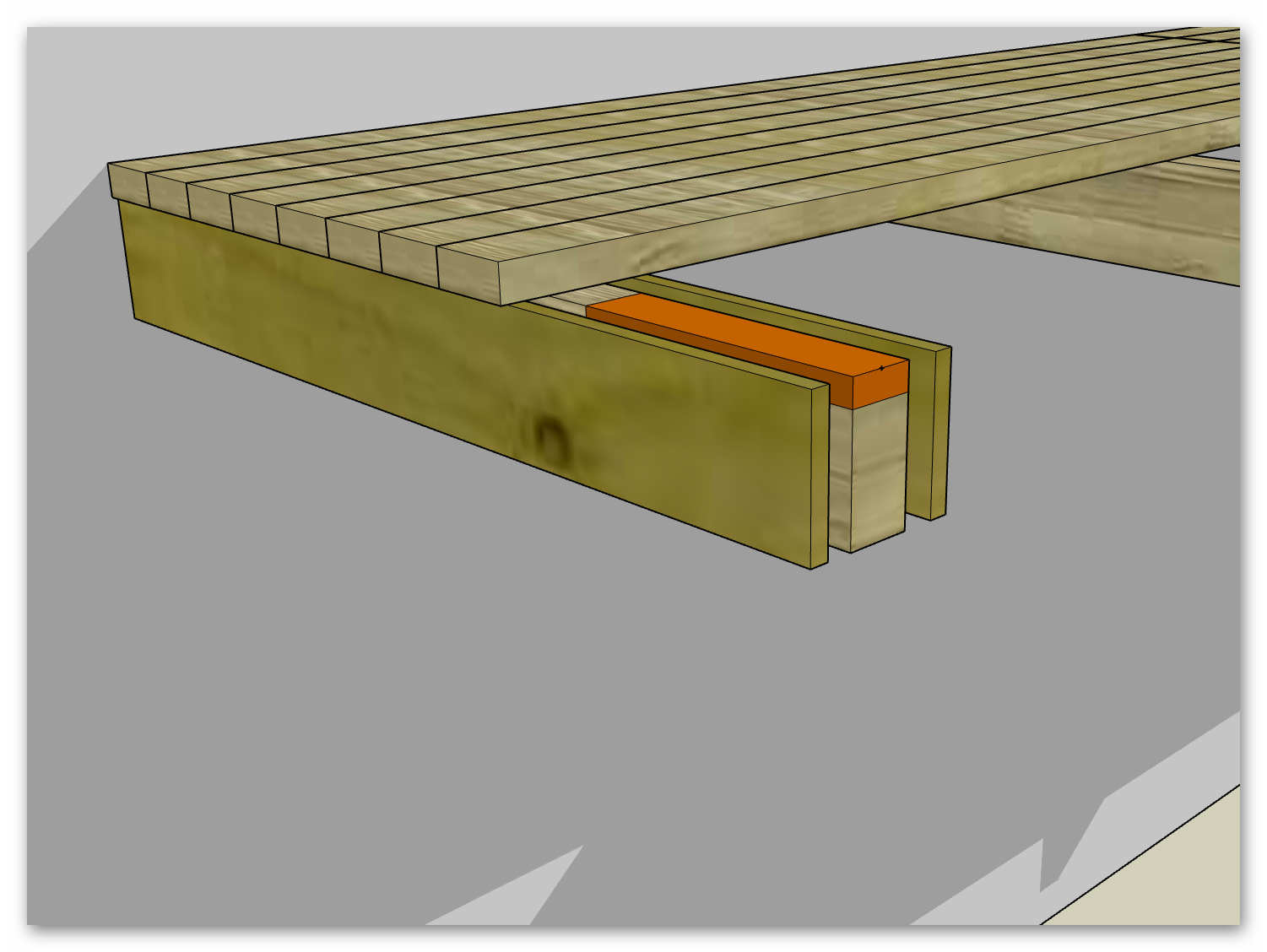 Our structural repair concept, replace rotten portions and splice in new material to handle shear loads