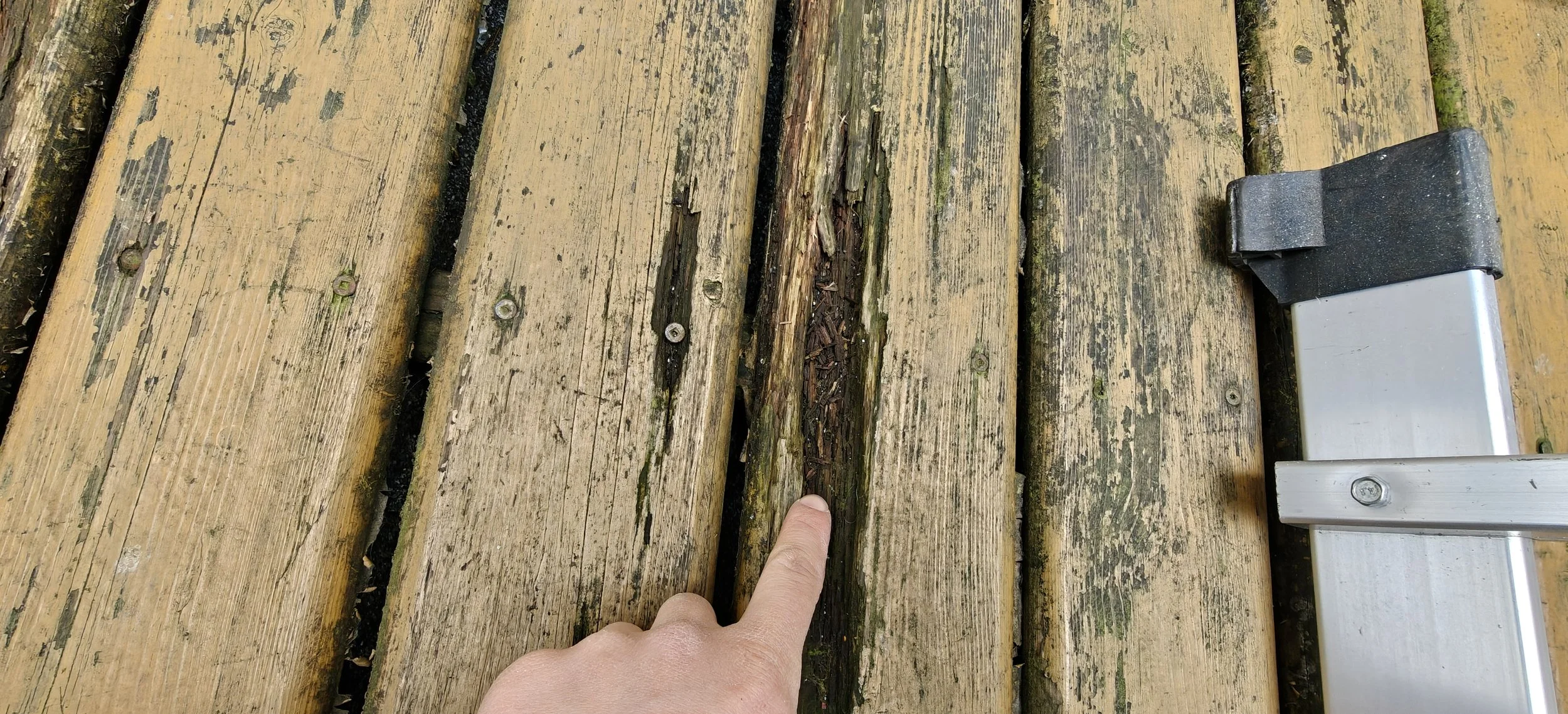 Original deteriorated decking