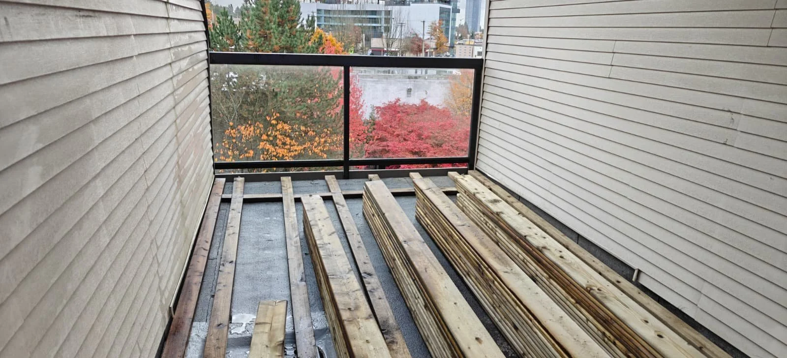 New decking sleepers being intalled