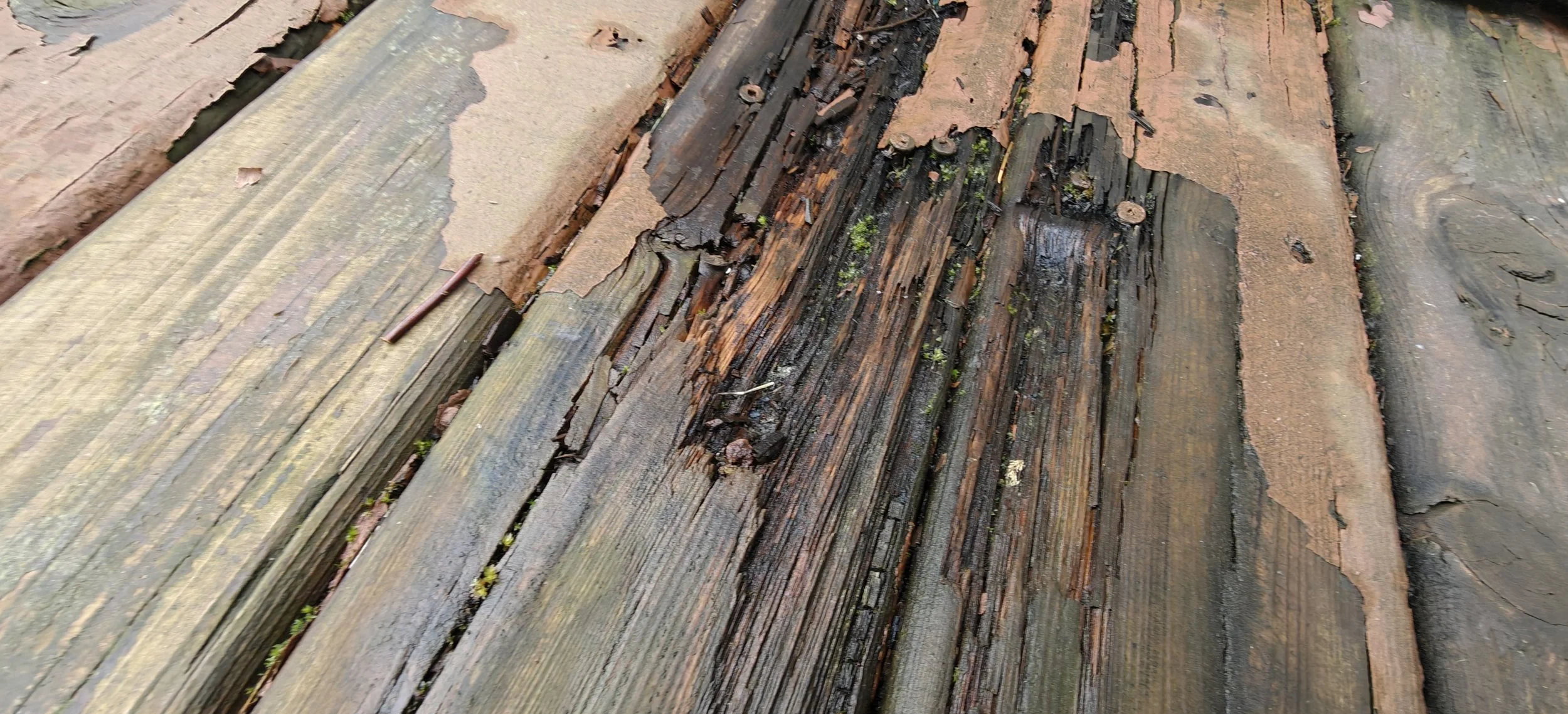 Original deteriorated decking