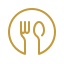 Meal plate icon with plate and fork.