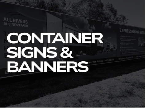 Container signs and banners