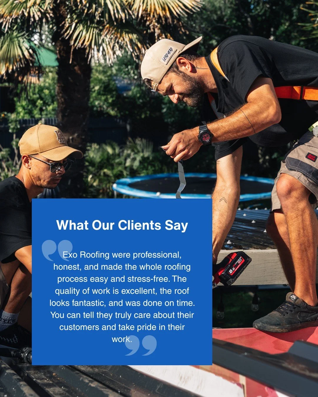 We don't mess around when we say we put our clients first.

Swipe to see what our awesome clients had to say about their experience in working with us.

From roof repairs and maintenance to installation and reroofs, we'll make sure we take care of yo