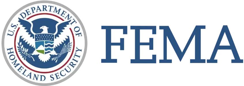 U.S. Department of Homeland Security logo with an eagle inside a shield and the text "FEMA" to the right