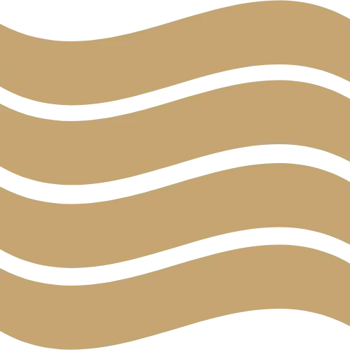A close-up image of 4 gold, wavy lines.