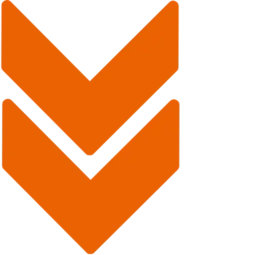 2 orange chevron arrows pointing downward arranged vertically.