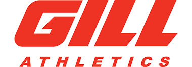 GILL ATHLETICS logo in red.