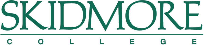 Skidmore College logo with the college's name in green uppercase letters.