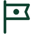 A dark green vertical rectangular object that appears to be a closed umbrella.