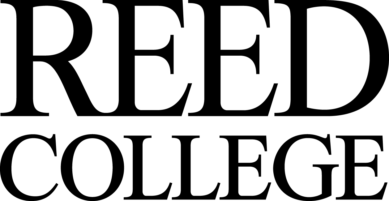 The text reads 'REED COLLEGE' in large, outlined letters.