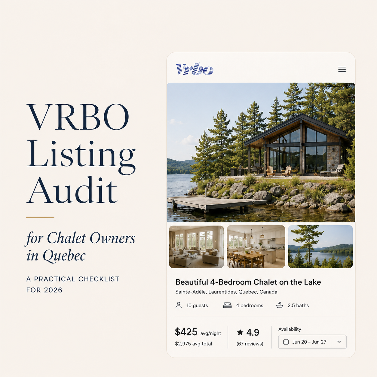 VRBO Listing Audit for Chalet Owners in Quebec — A Practical Checklist for 2026