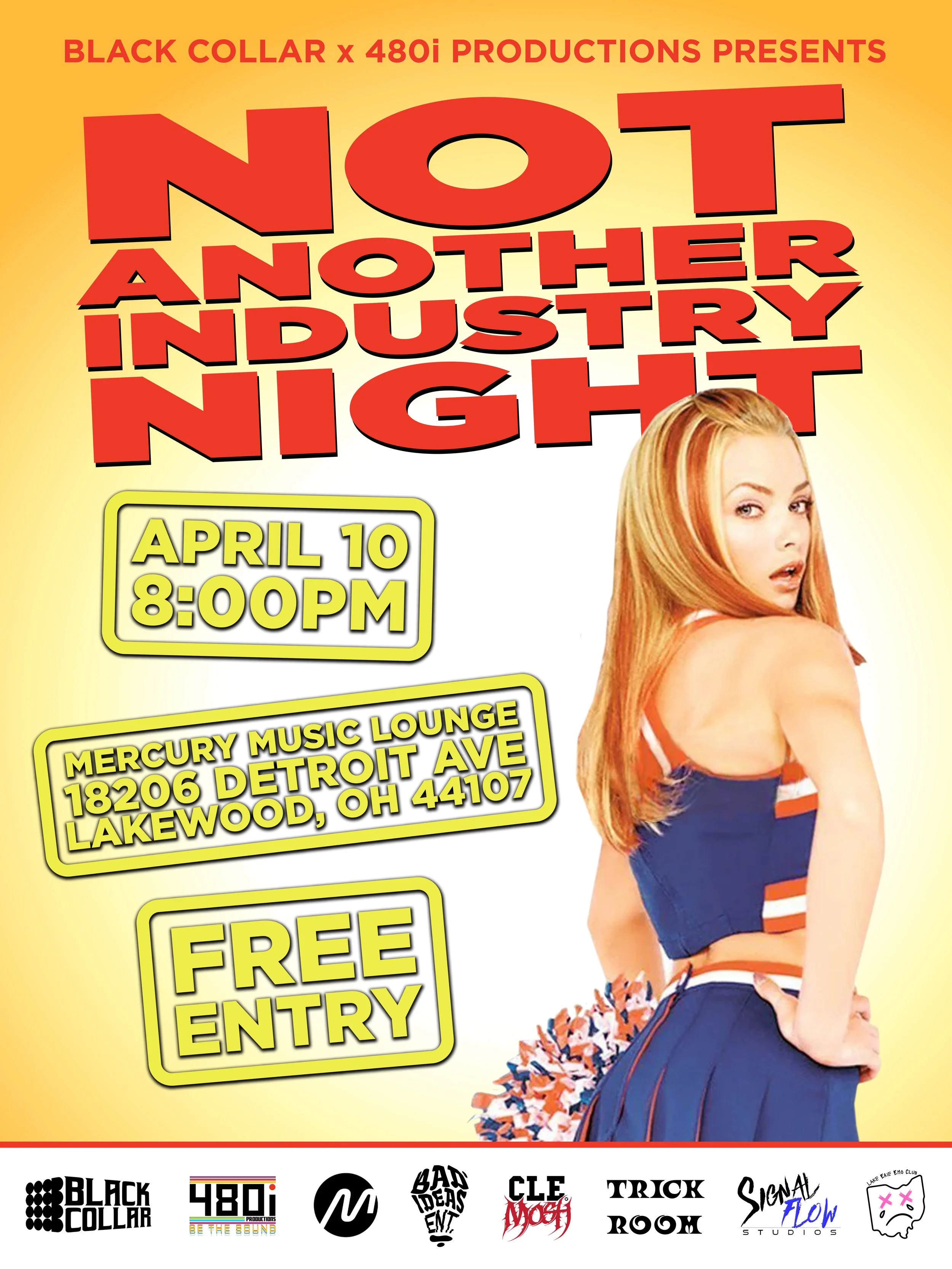 Flyer for pop punk live band karaoke event on March 21, 2026 at Lake Erie Emo Club in Cleveland Heights