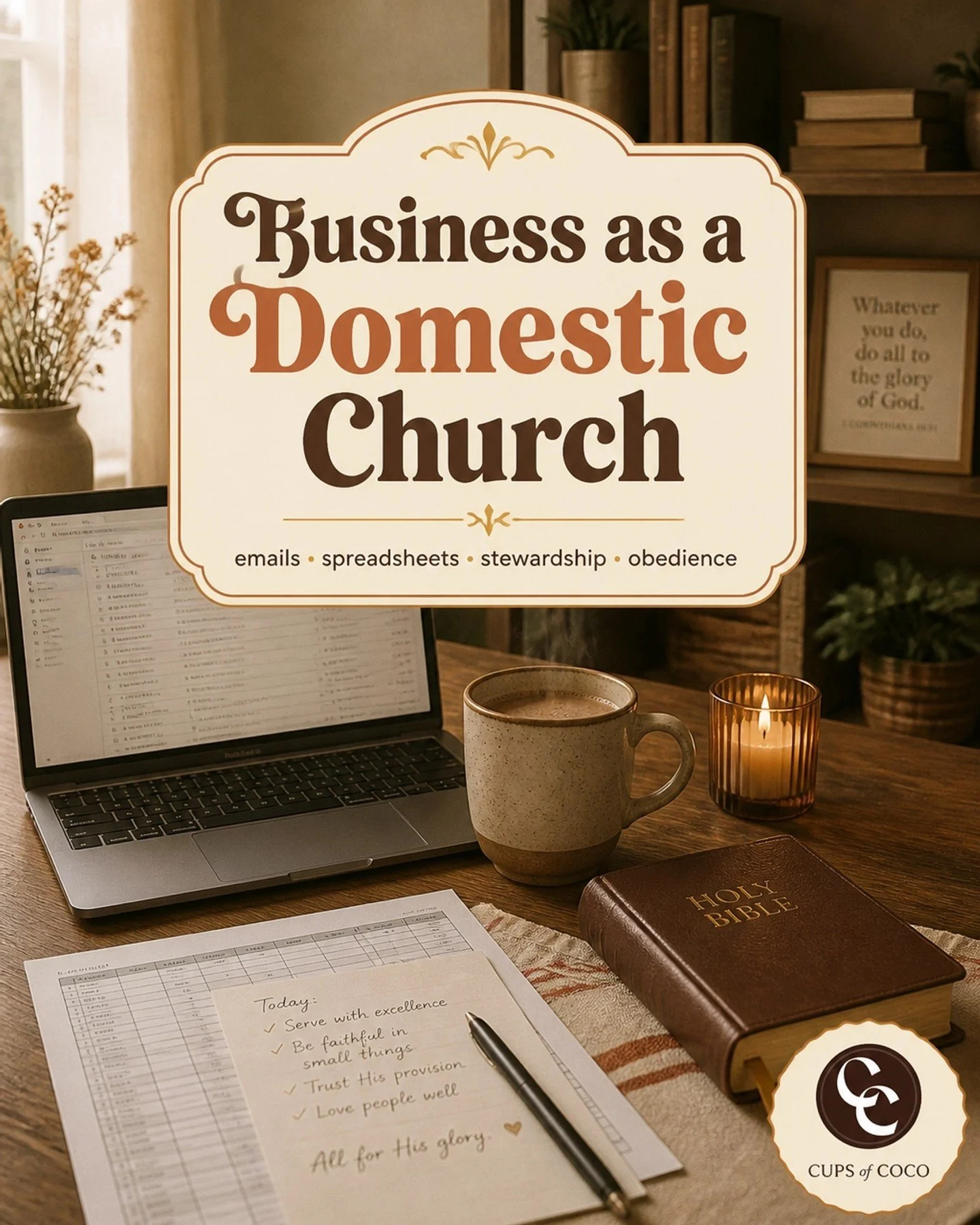 What if your business isn&rsquo;t &ldquo;separate&rdquo; from your faith&hellip;

What if it&rsquo;s part of your domestic church?

Not just your prayers.
Not just your Bible time.

But your:
&bull; emails
&bull; spreadsheets
&bull; invoices
&bull; f