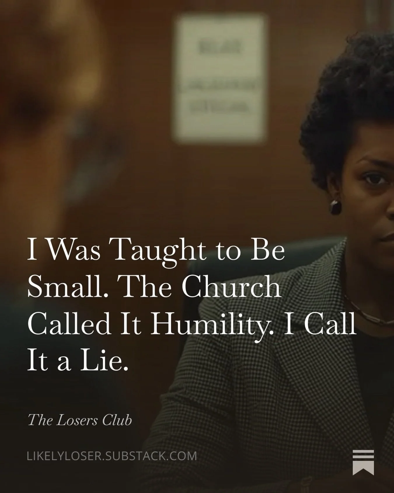 https://open.substack.com/pub/likelyloser/p/i-was-taught-to-be-small-the-church