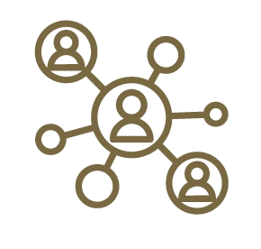 Geometric drawing of an outline square with sections divided by vertical, horizontal, and diagonal lines.