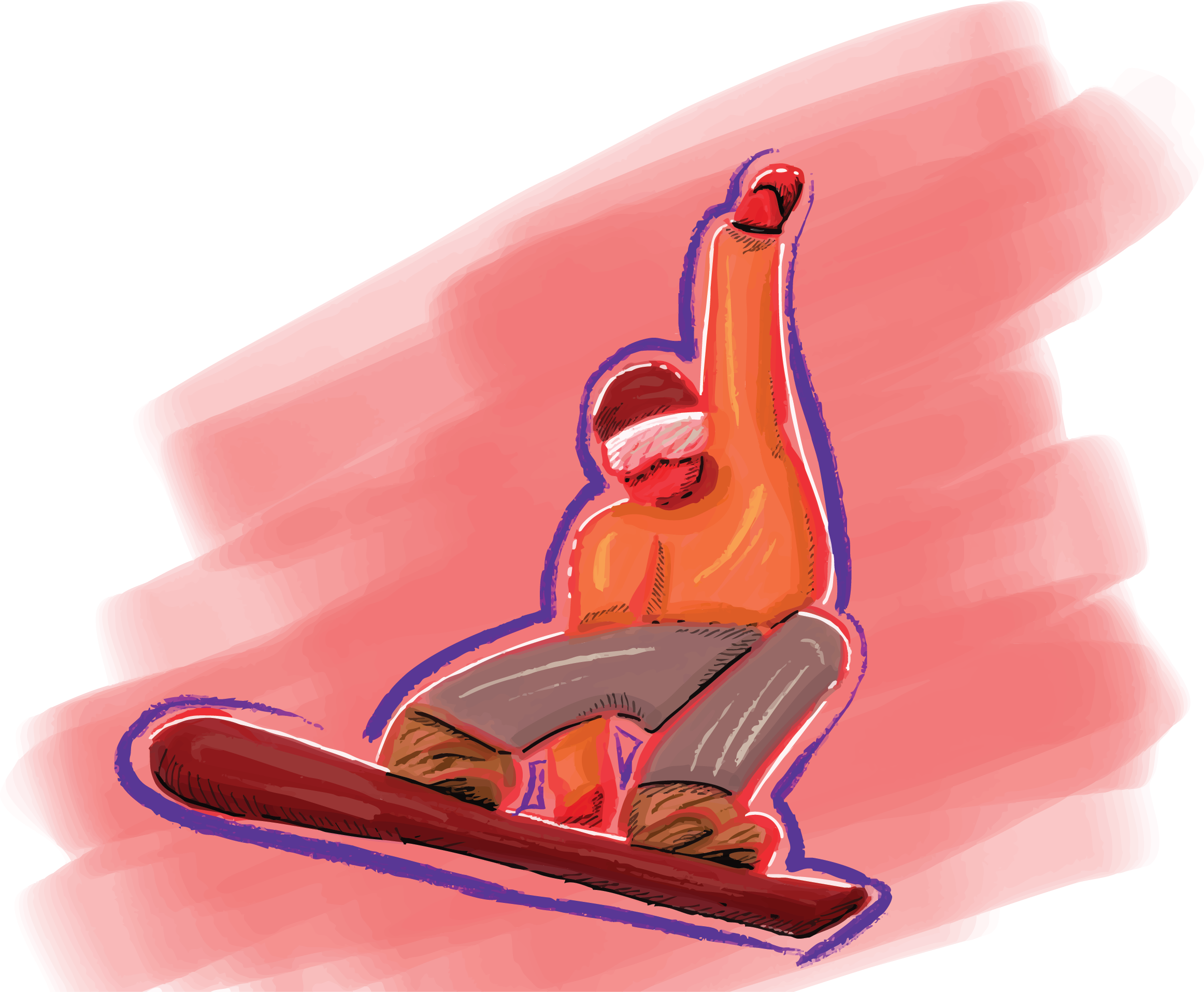 Melon Grab Snowboard Sticker