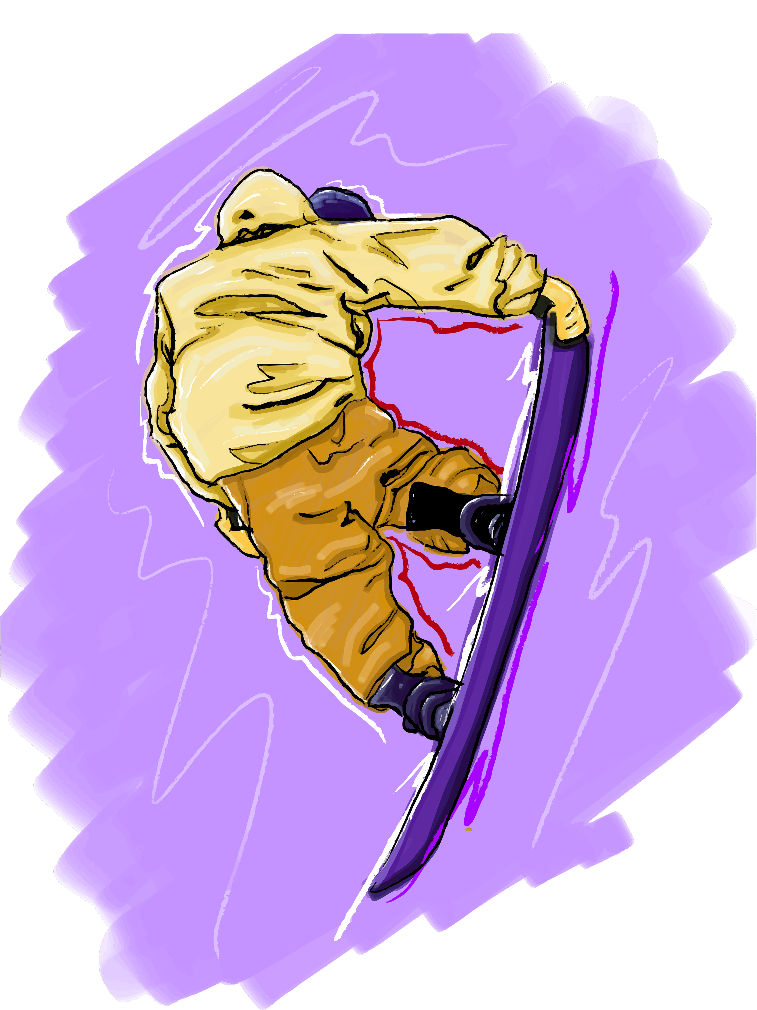 Purple Tail Grab Snowboard Sticker