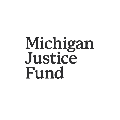 Logo of the Michigan Justice Fund with black text on a white background.