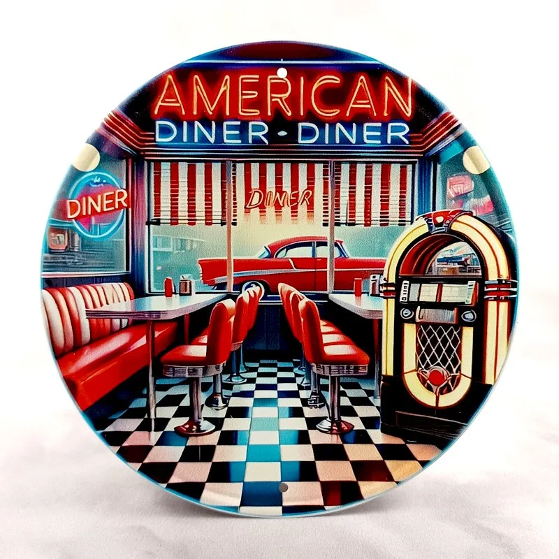Plaque Métal Vintage Jukebox & Musique Jukebox'60s AMERICAN DINER
