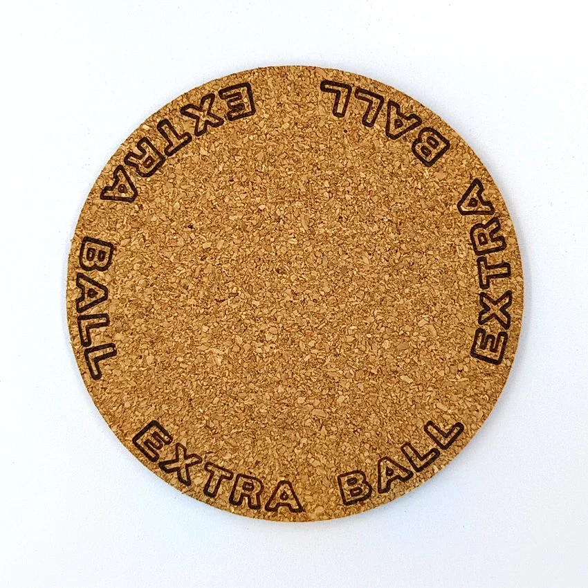 EXTRA BALL Sous-verre flipper slogan TX sélection, sous-bock décoratif inspiré pinball machines avec slogans iconiques Extra Ball, Game Over, Jackpot, Multiball, Tilt, décoration cadeau