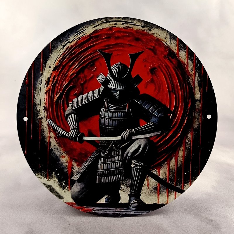Plaque Métal Vintage Arcade et Gaming SAMOURAÏ JAPONAIS Casqué