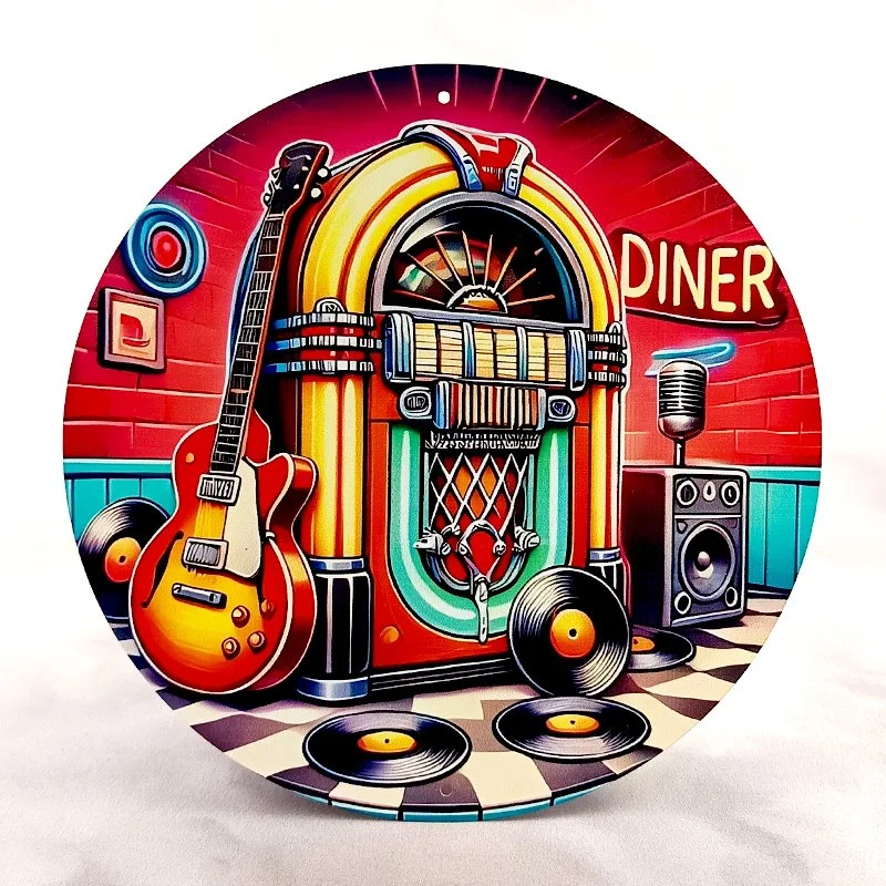 Plaque Métal Vintage Jukebox & Musique Jukebox'60s DINER