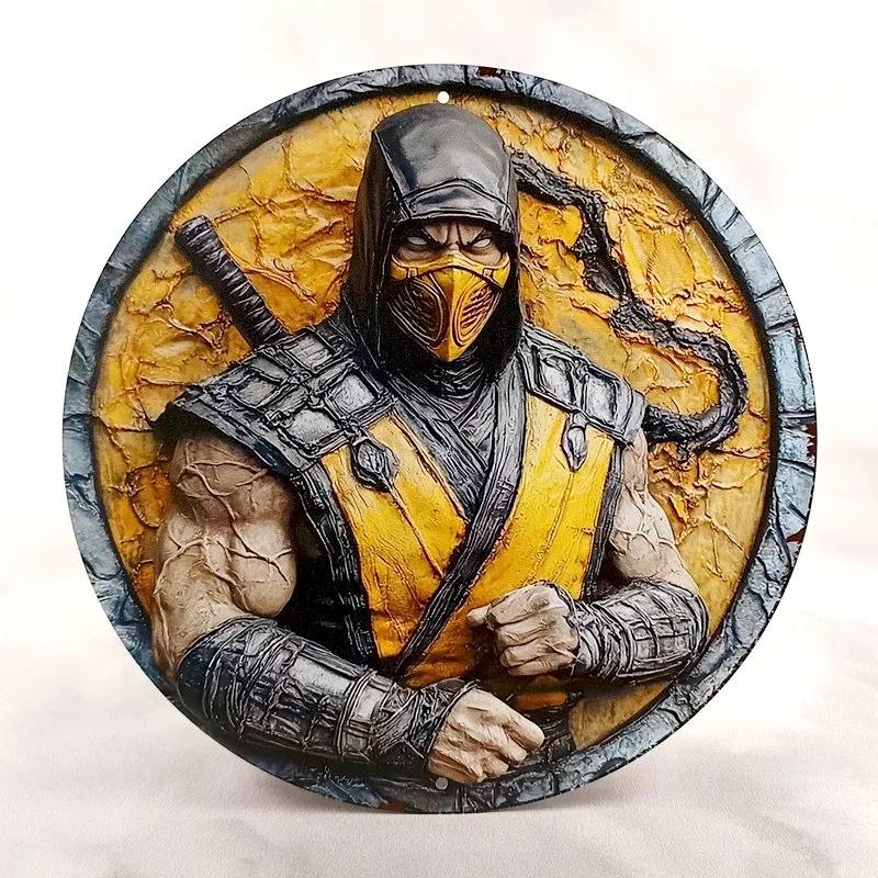 Plaque Métal Vintage Arcade et Gaming NINJA SCORPION