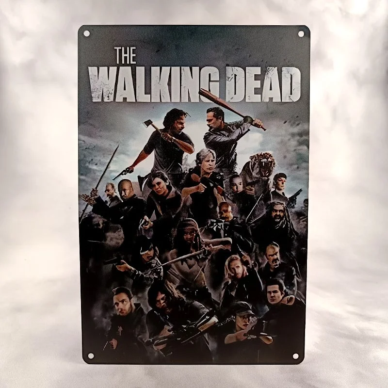 Plaque Métal Vintage Flipper WALKING DEAD (multi-personnages)
