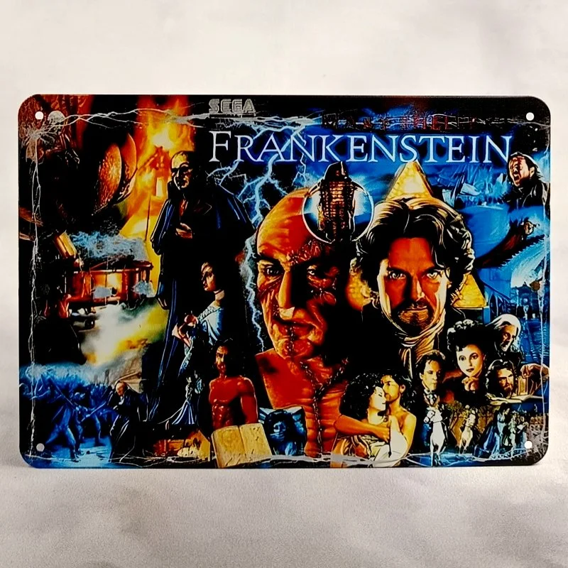 Plaque Métal Vintage Flipper FRANKENSTEIN Backglass Sega