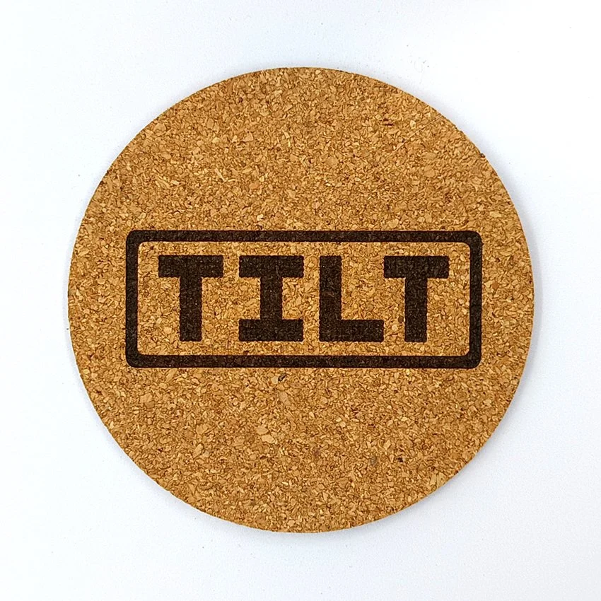 TILT Sous-verre flipper Dot Matrix en référence aux afficheurs de flipper sous-bock décoratif et décoration pinball rétro set de dessous de verre des flipp des années 90 idée cadeau originale