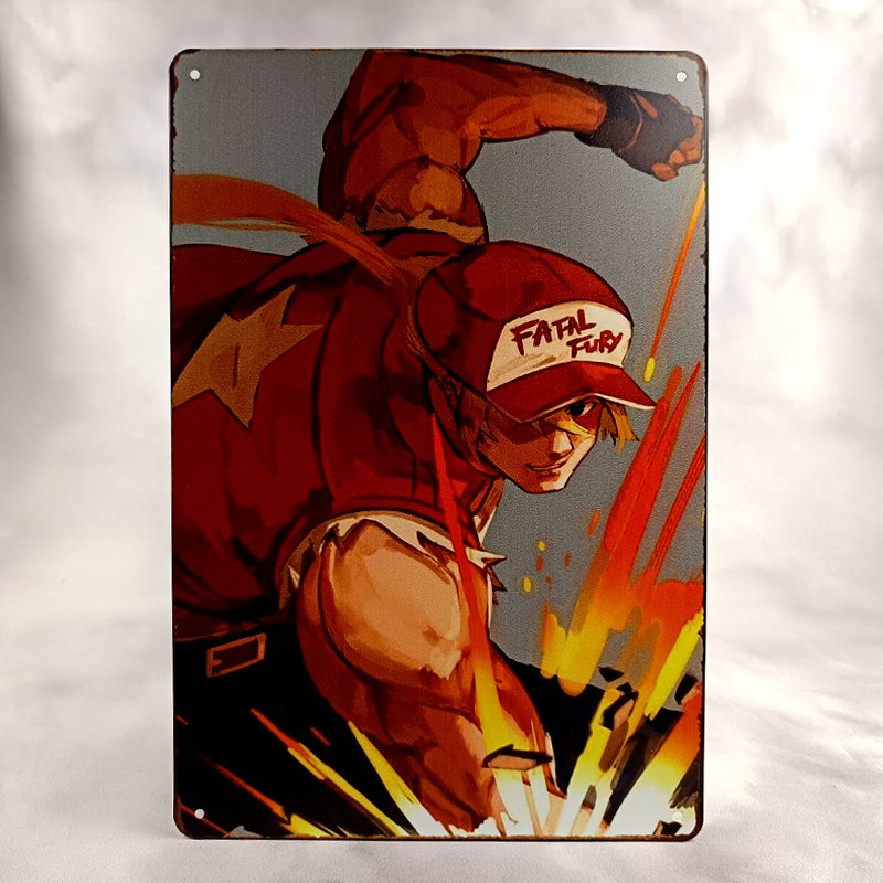 Plaque Métal Vintage Arcade FATAL FURY Terry Bogard