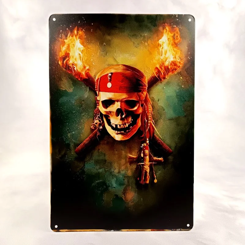 Plaque Métal Vintage Flipper PIRATES of the CARIBBEAN (Flambeau)