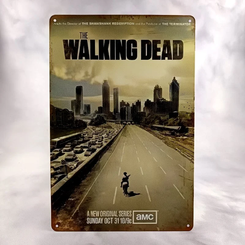 Plaque Métal Vintage Flipper WALKING DEAD (Logo Titre)