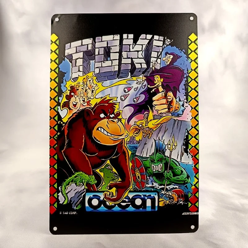 Plaque Métal Vintage Arcade TOKI Océan