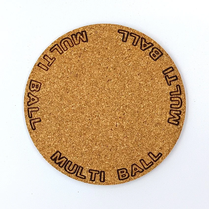 MULTI BALL Sous-verre flipper slogan TX sélection, sous-bock décoratif inspiré pinball machines avec slogans iconiques Extra Ball, Game Over, Jackpot, Multiball, Tilt, décoration cadeau