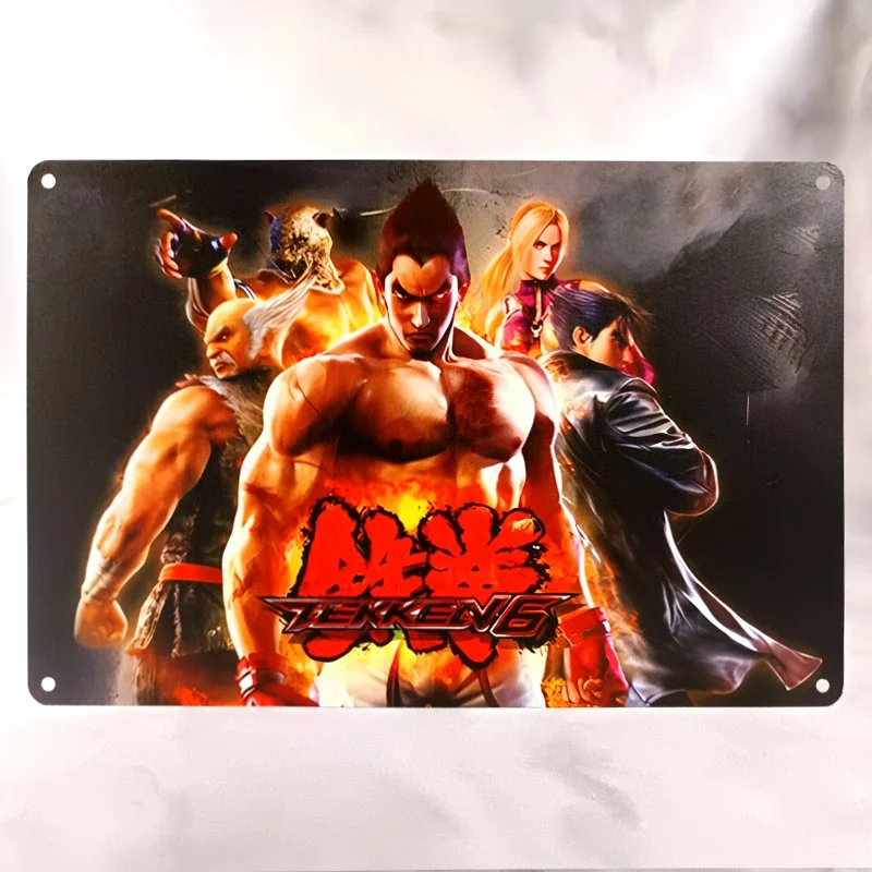 Plaque Métal Vintage Arcade et Gaming TEKKEN 6