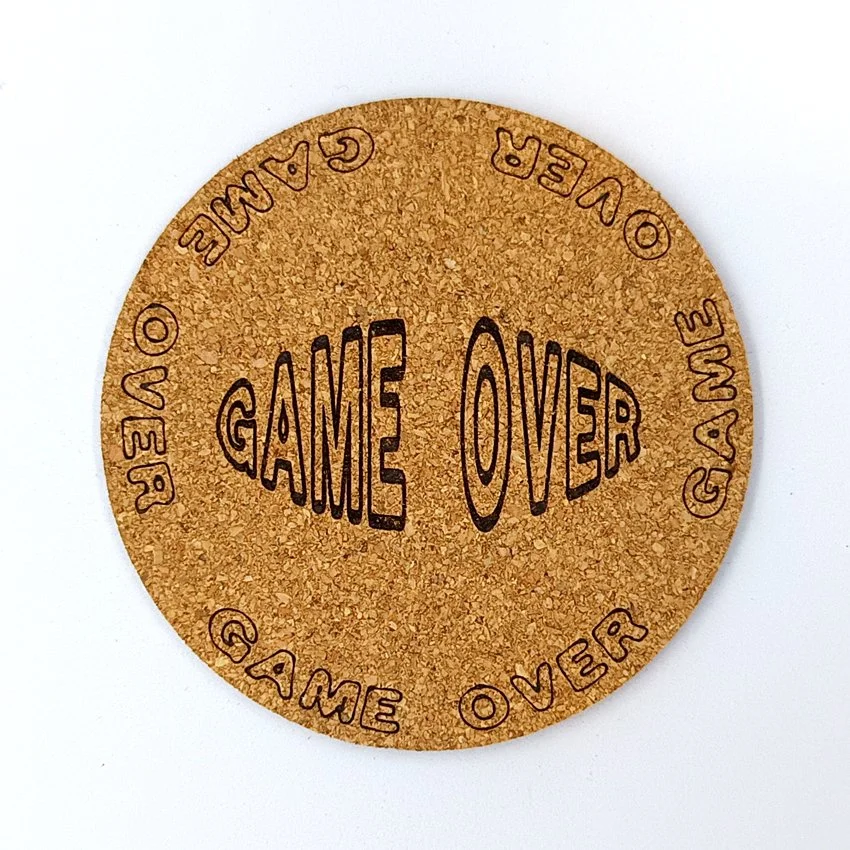 Sous-verre flipper pinball slogan ovale sélection, sous-bock décoratif inspiré pinball machines avec messages iconiques Extra Ball, Game Over, Jackpot, Multiball, Tilt, décoration cadeau pere