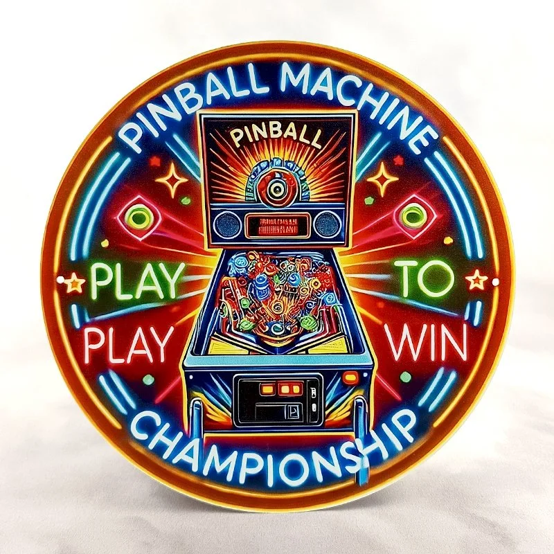 Plaque Métal Vintage Flipper PINBALL MACHHINE CHAMPIONSHIP