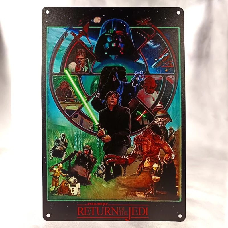 Plaque Métal Vintage Flipper Gaming STAR WARS Return of the Jedi