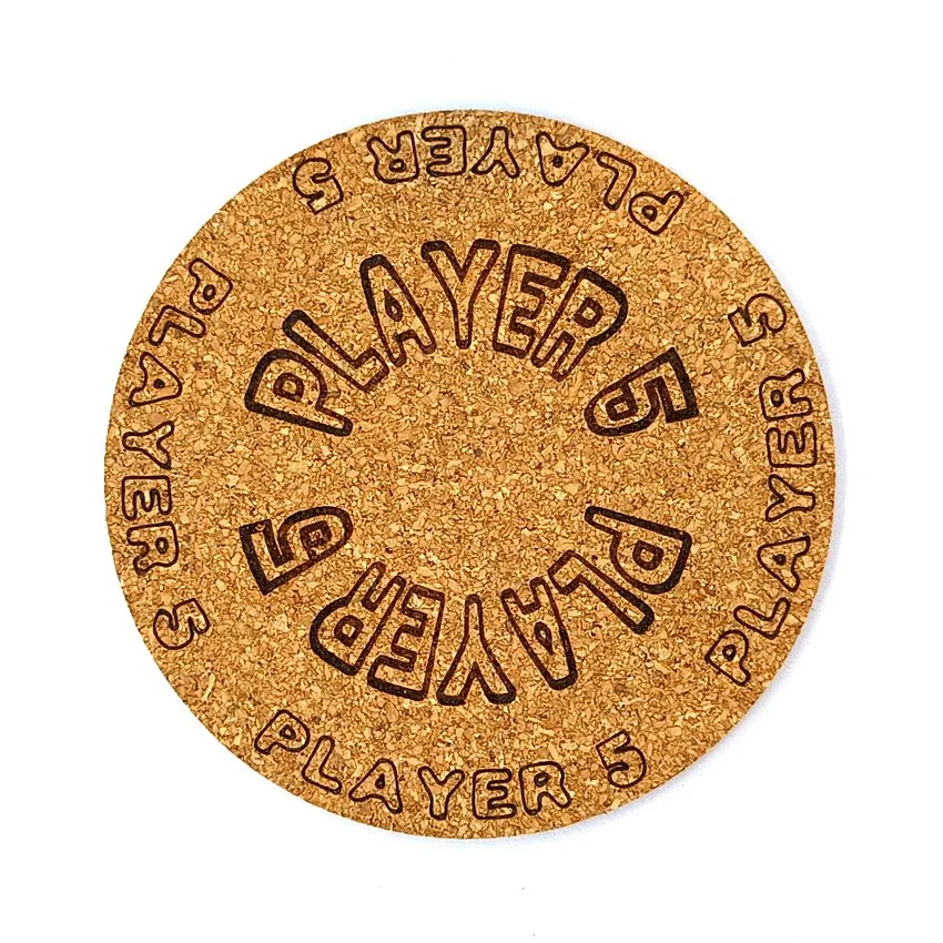Player 5 Sous-verre flipper slogan Player, sous-bock décoratif inspiré des pinball machines avec Player 1 à Player 8, décoration flipper rétro vintage, idée cadeau passionné de pinball et arcade