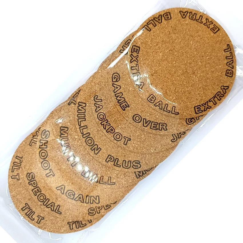 set Sous-verre flipper pinball slogan TX sélection, sous-bock décoratif inspiré pinball machines avec slogans iconiques Extra Ball, Game Over, Jackpot, Multiball, Tilt, décoration flipper cadeau