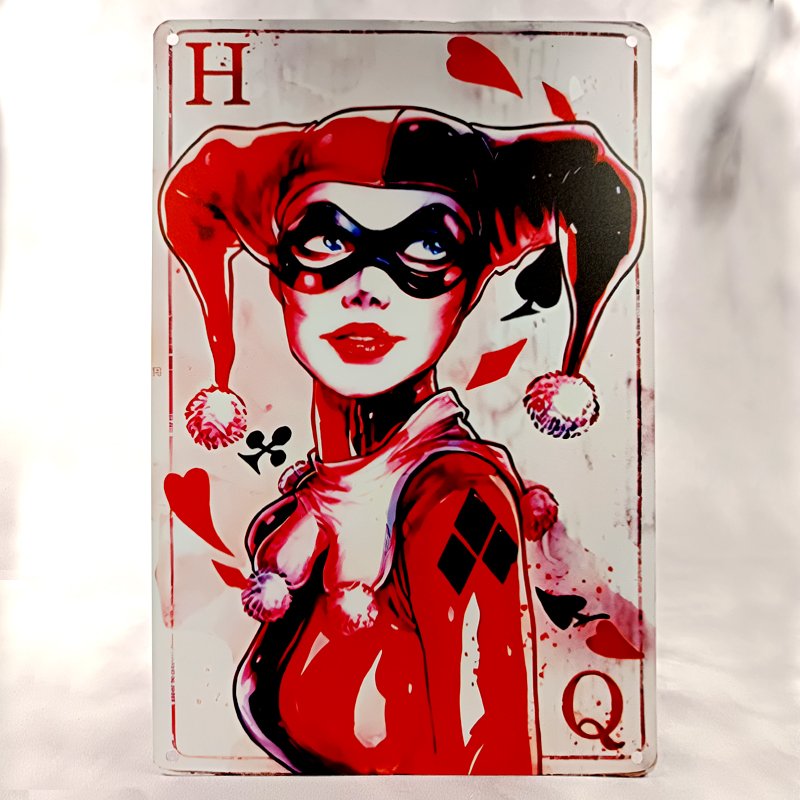 Plaque Métal Vintage Bar Pub et Poker CARTE JOKER QUINN