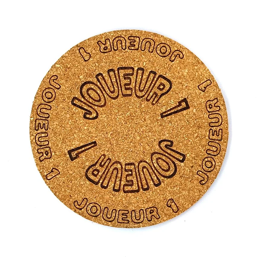 Joueur 1 Sous-verre flipper slogan arcade Joueur, sous-bock décoratif inspiré des pinball machines avec Joueur 1 à Joueur 8, décoration rétro vintage, idée cadeau pour passionné flipper borne arcade