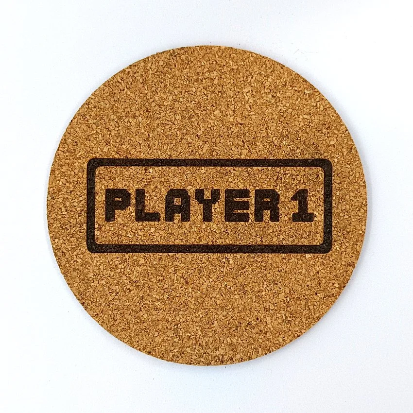 PLAYER1 Sous-verre flipper Dot Matrix en référence aux afficheurs de flipper sous-bock décoratif et décoration pinball rétro set de dessous de verre des flipp des années 90 idée cadeau originale