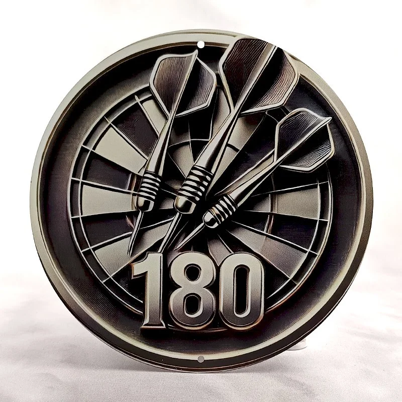 Plaque Métal Vintage Jeu de Fléchette et Dart 180 Cible