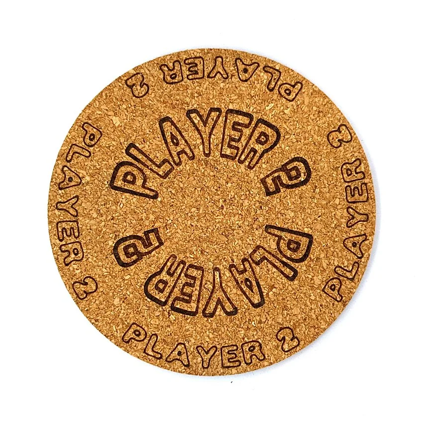 Player 2 Sous-verre flipper slogan Player, sous-bock décoratif inspiré des pinball machines avec Player 1 à Player 8, décoration flipper rétro vintage, idée cadeau passionné de pinball et arcade