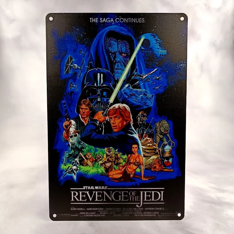 Plaque Métal Vintage Flipper Gaming STAR WARS Revenge of Jedi