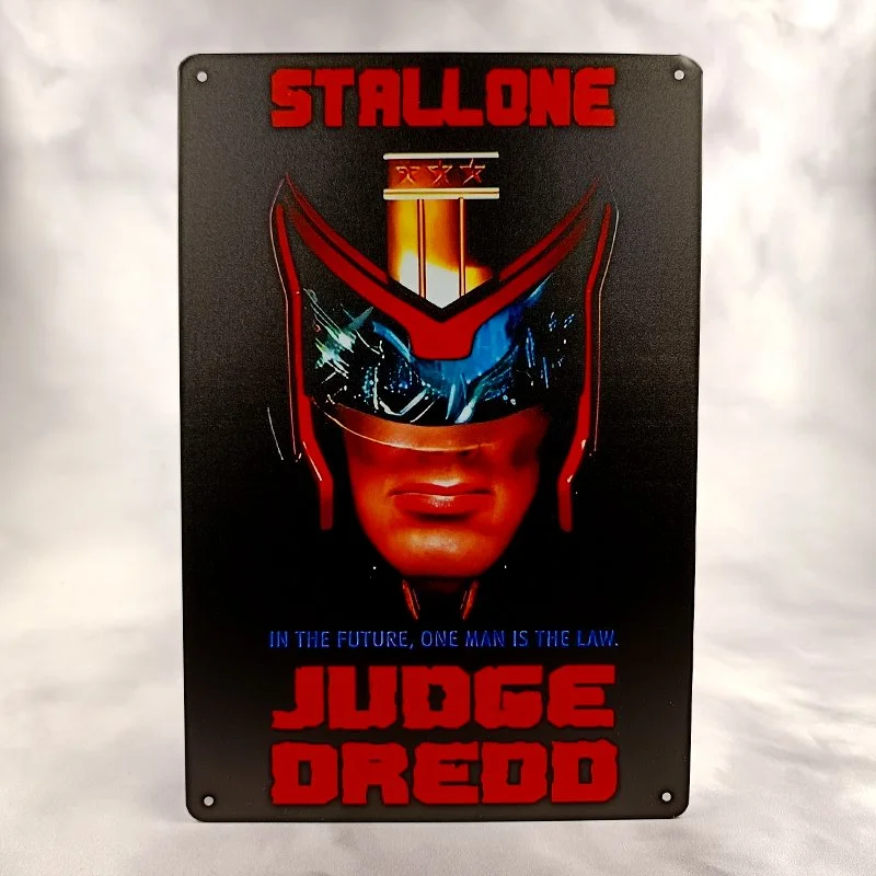Plaque Métal Vintage Flipper JUDGE DREDD STALLONE