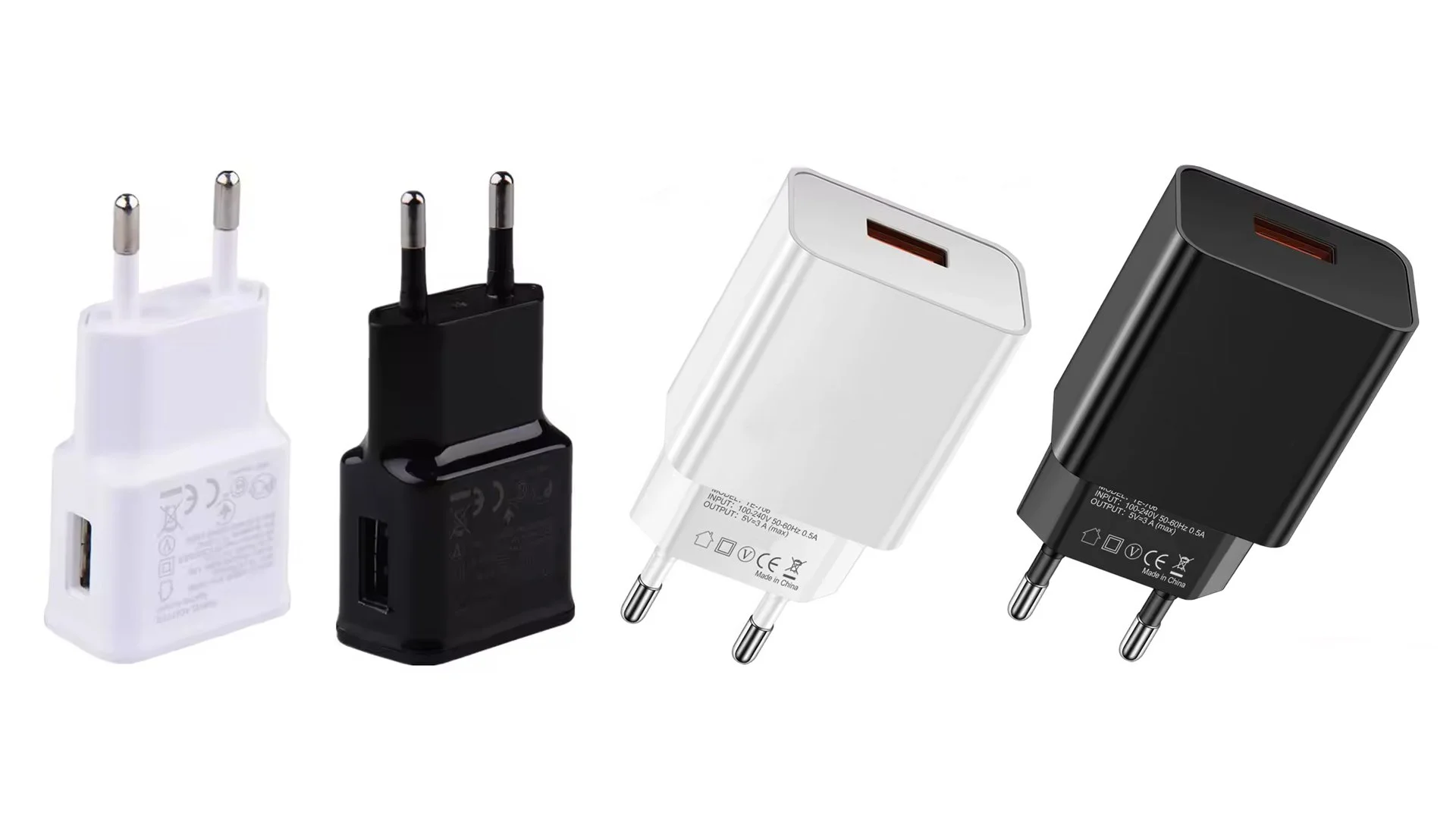 Adaptateur secteur 220V vers USB 5 Volt 1 - 2 - 3 Ampères BLANC ou NOIR